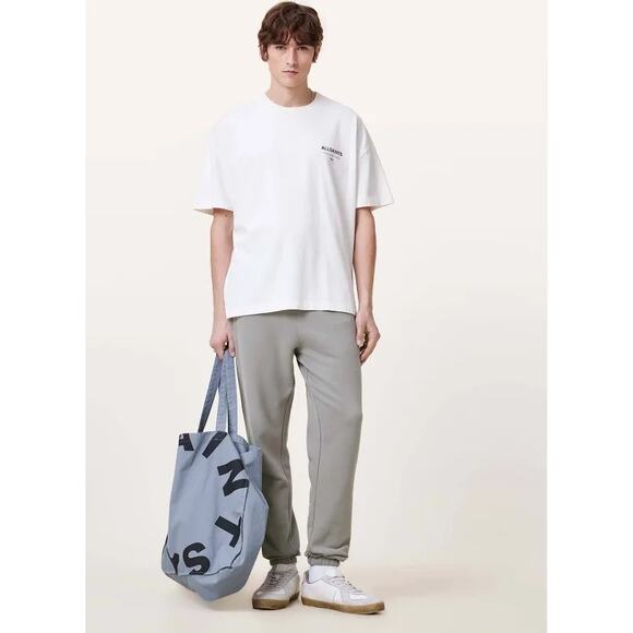 Allsaints Men’s Raven Cuffed Slim Fit Ramskull Sweatpants Medium Heather Gray - Picture 15 of 15